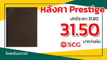 หลังคาเอสซีจีรุ่นเพรสทีจสีโกลเด้นบราวน์