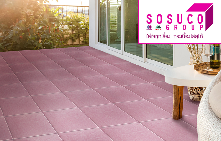 กระเบื้องพื้นsosuco8x8cm