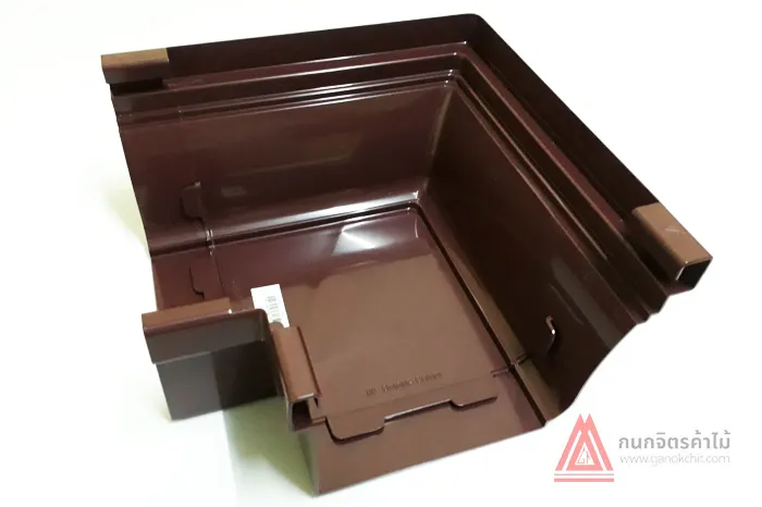 รางน้ำฝน90องศานอกPVCน้ำตาล-VG