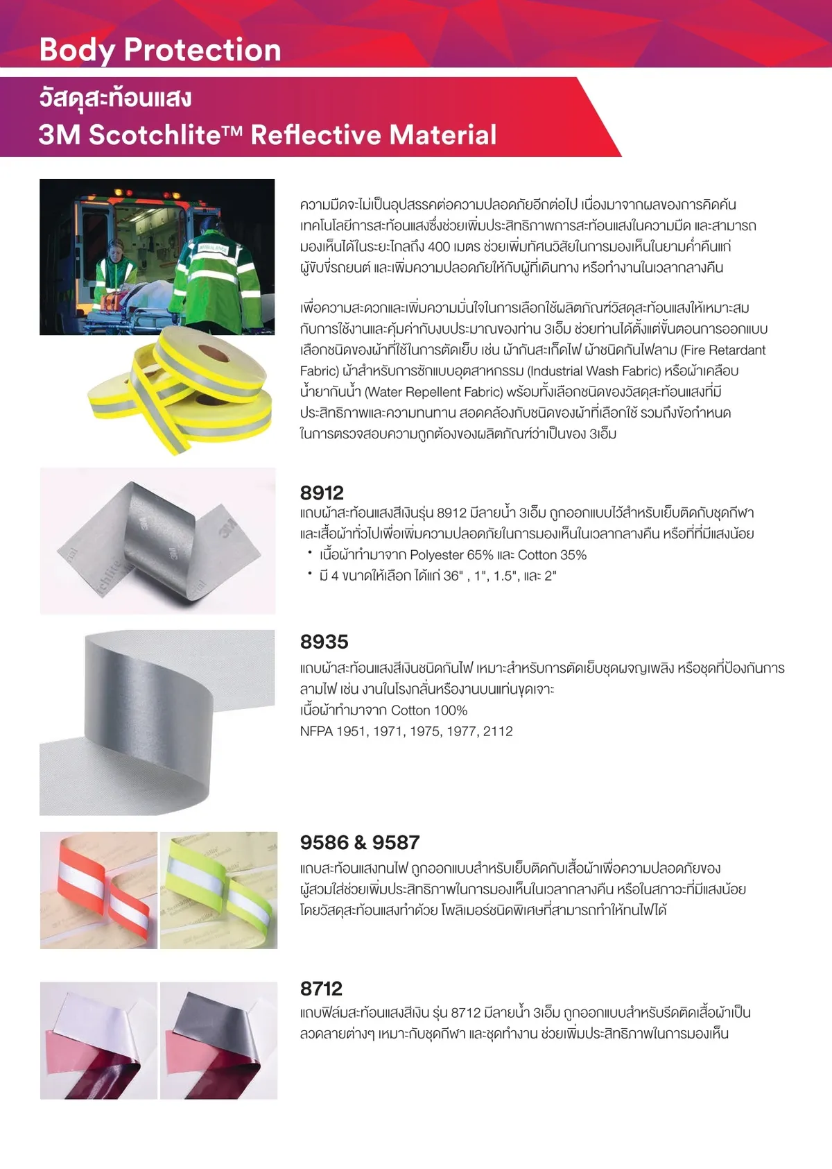 3Mวัสดุสะท้อนแสงแถบผ้าสะท้อนแสง