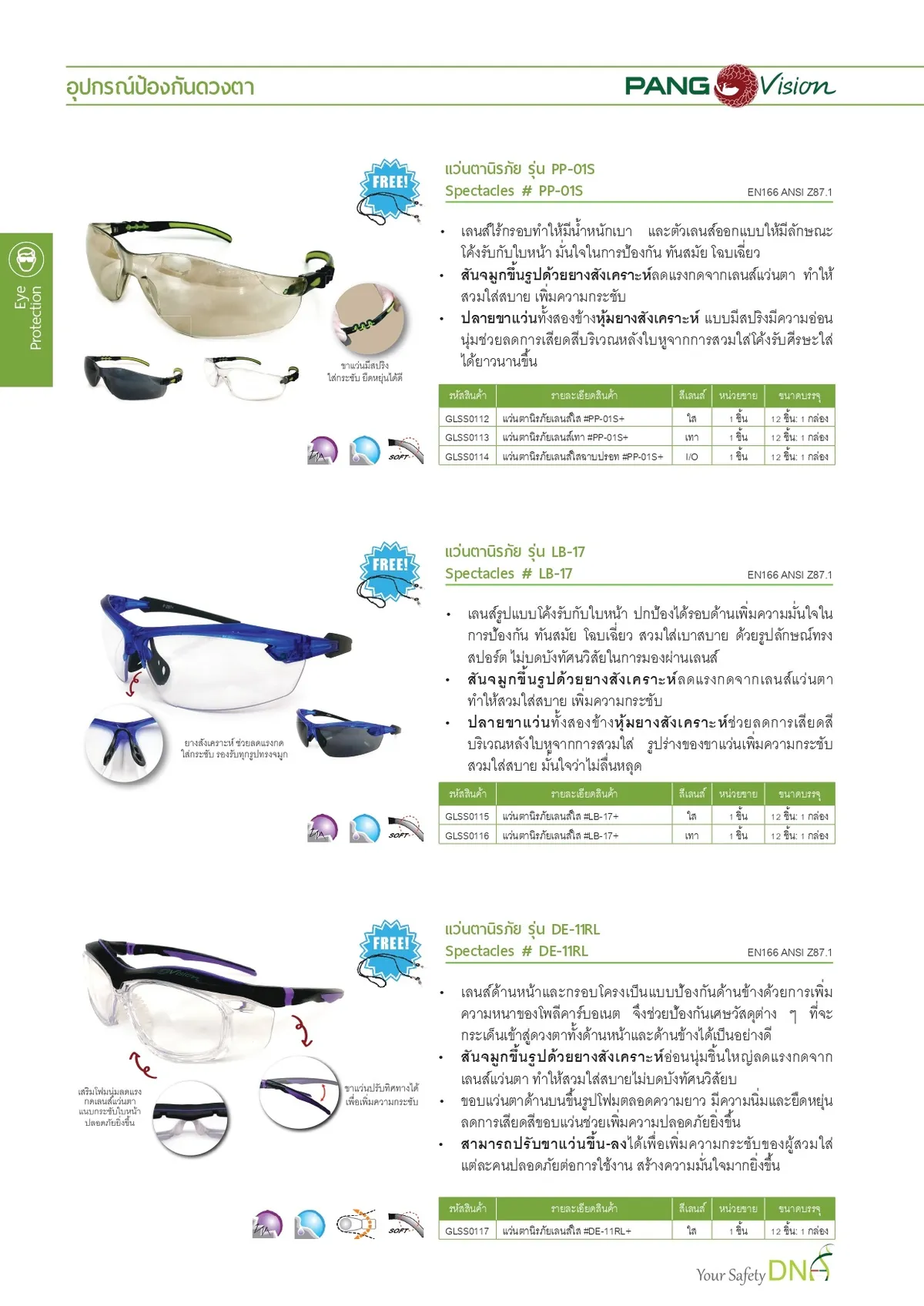 pangolinแว่นตานิรภัยPP-01SLB-17DE-11RL