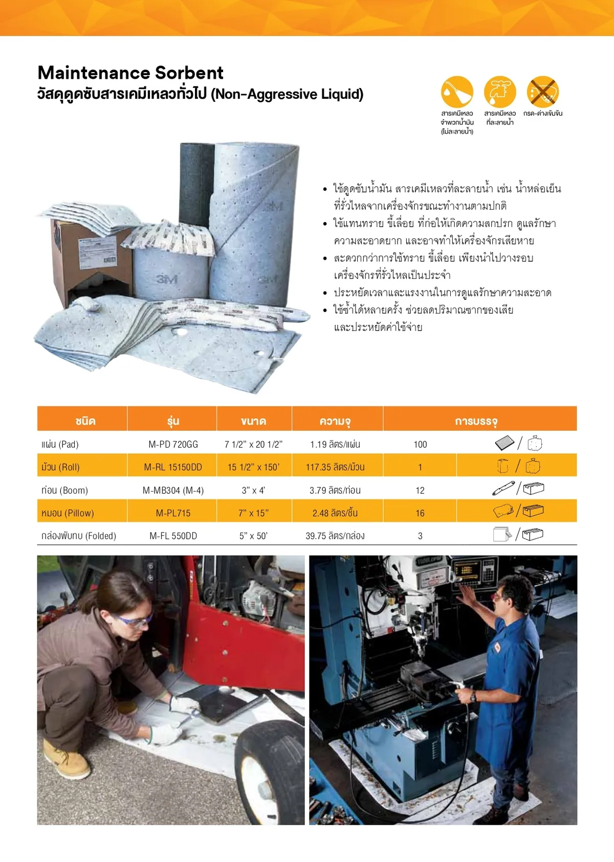 วัสดุดูดซับสารเคมีเหลวทั่วไปmaintenancesorbent