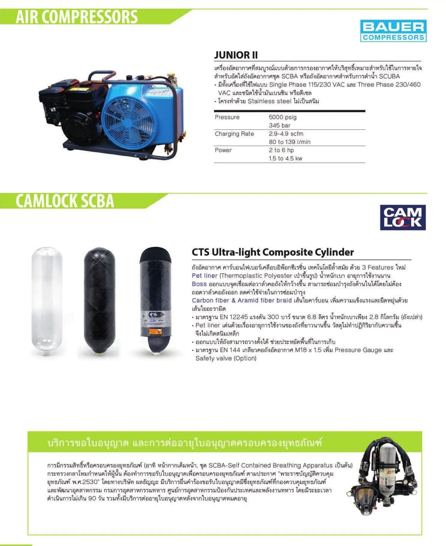 เครื่องอัดอากาศJUNIORIIICTSUltra-lightCompositeCylinder