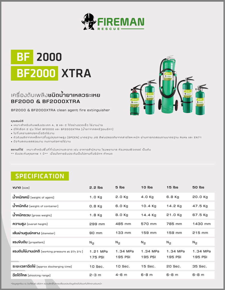 ถังดับเพลิงชนิดBF2000