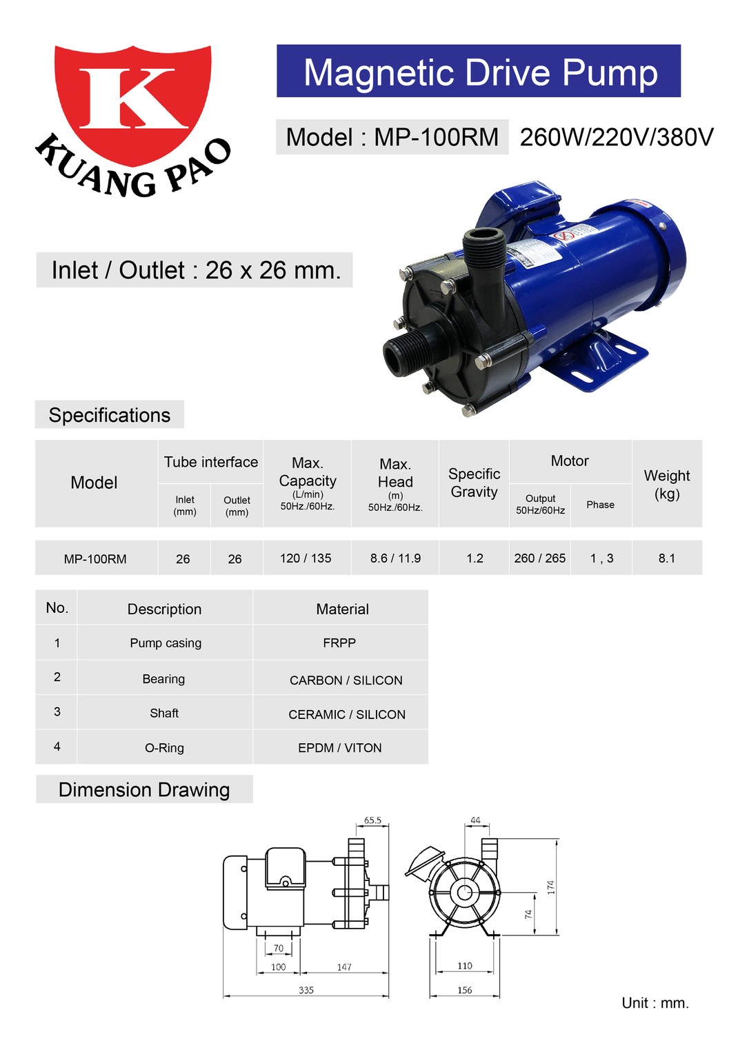 MP-100RM260W-220V-380V