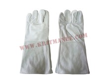 A015-ถุงมือหนังทนความร้อน13นิ้ว(สีเทา)
