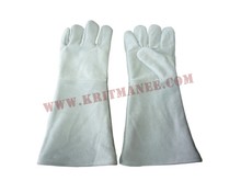 A017-ถุงมือหนังทนความร้อน16นิ้ว(สีเทา)