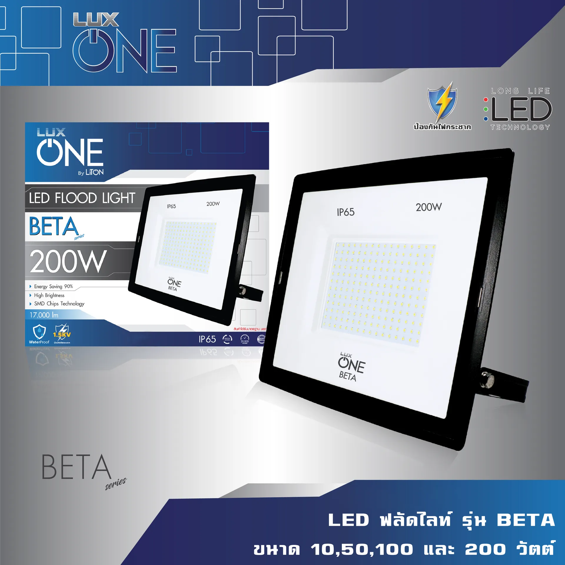 LEDฟลัดไลท์รุ่นBETA10W,50W,100W,200W-01