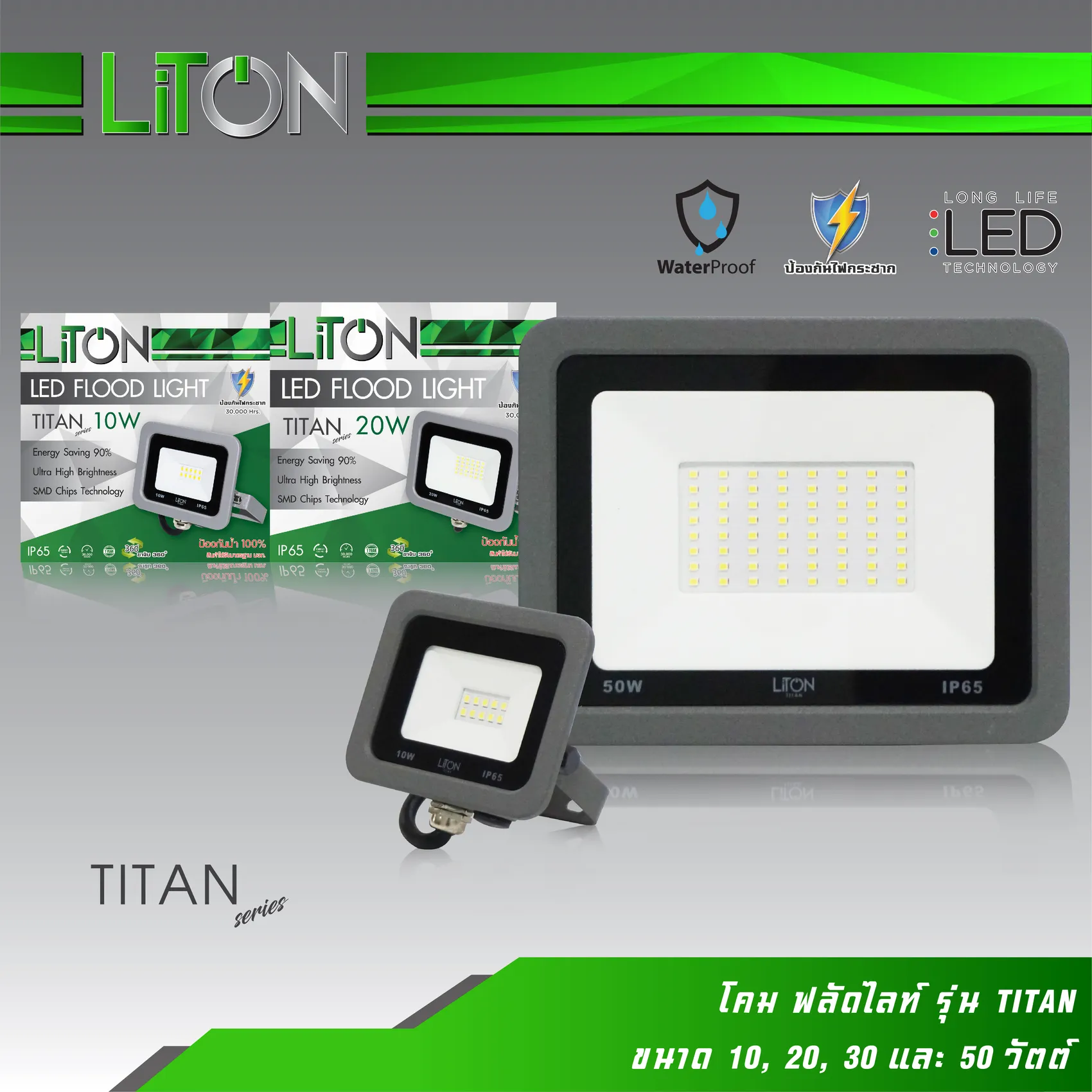 โคมฟลัดไลท์รุ่นTITAN10w20w30w50wREV