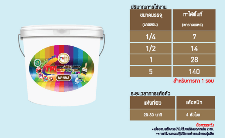 สีทีพีไอNP1015สำหรับทาทับผิวผนังชั้นที่สอง