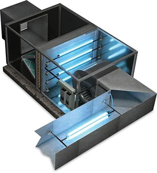Ultraviolet germicidal top irradiation hvac