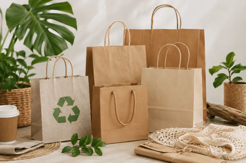 ถุงกระดาษรักษ์โลกสำหรับธุรกิจบรรจุภัณฑ์Eco-Friendlyย่อยสลายได้