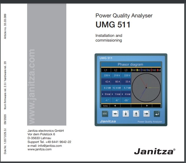 Power Quality Meter "Janitza" Model UMG511