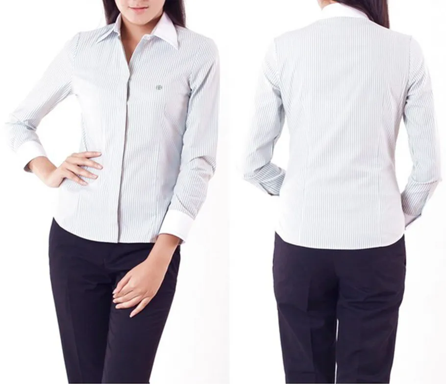 เสื้อเชิ๊ตผู้หญิงสีเขียวแขนยาว-ปก
