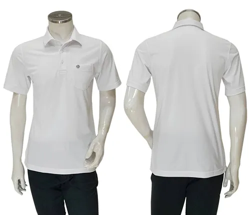 เสื้อโปโลแขนสั้นผู้ชายขาว