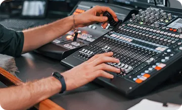 young-man-is-indoors-radio-studio-is-busy-by-broadcast