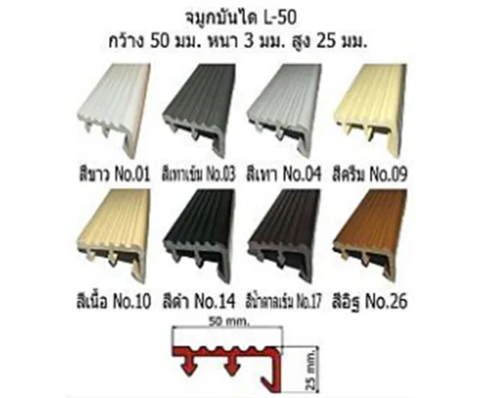 จมูกบันไดพีวีซี