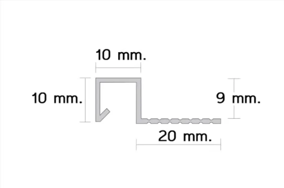 LINEALBUMคิ้วอลูเหลี่ยมสำหรับกระเบื้อง9มม