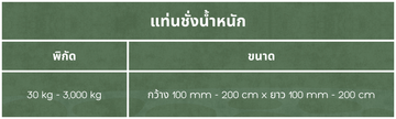 ตารางแท่นชั่งน้ำหนัก