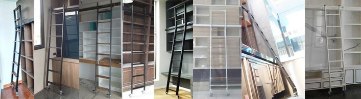 บันไดรางเลื่อนสำหรับหยิบหนังสือรวมบันไดอลูมิเนียมไทย22