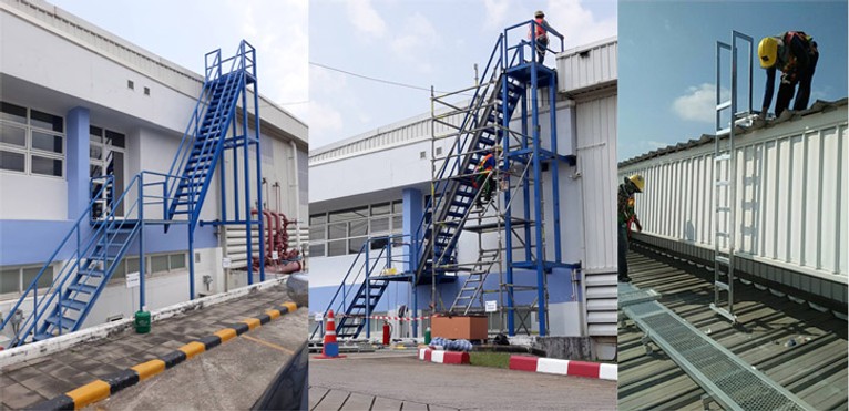 บันไดหนีไฟบันไดServiceสำหรับSolarcellแอร์ไดกิ้นระยอง