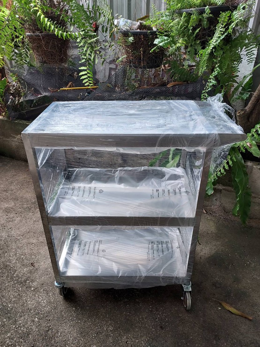 รถเข็นถาดสแตนเลส3ชั้นถอดประกอบได้Jumbo