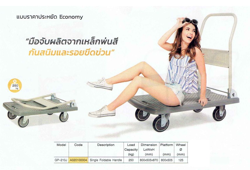 รถเข็นพื้นพลาสติกพับได้