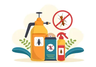 pest-control-service-with-exterminator-of-insects-sprays-and-house-hygiene-disinfection-in-flat-cartoon-background-illustration-vector