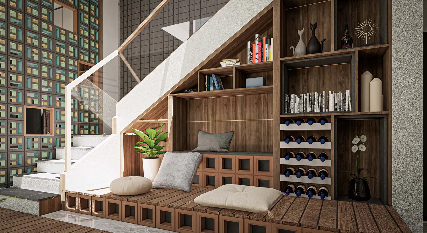 2-ใช้อิฐบล็อกช่องลมตกแต่งที่นั่ง-BUILT-IN