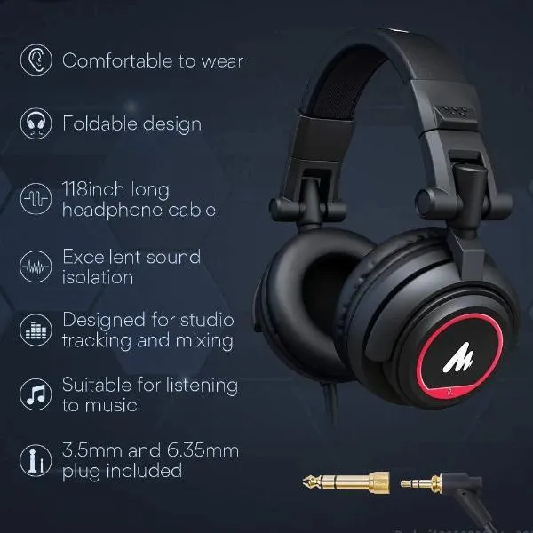 Maono-AU-MH501-Studio-Monitor-Headphones-Over-Ear-for-Recording-3