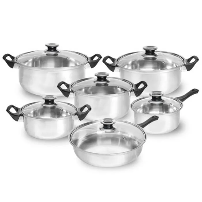 ชุดหม้อ + กระทะ 12 ชิ้น (รวมฝา)