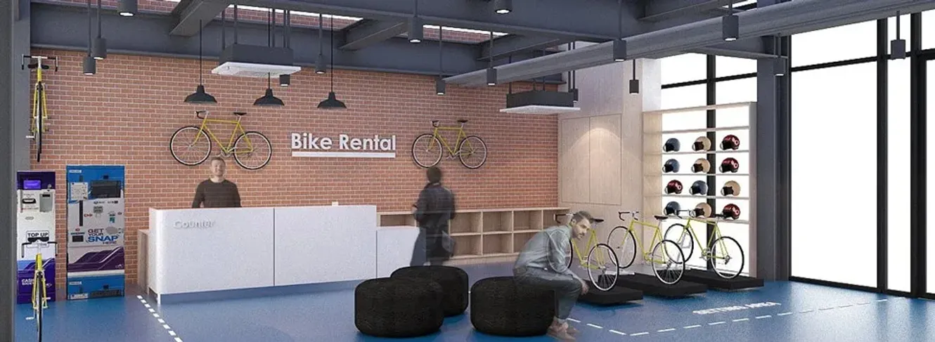 ออกแบบตกแต่งภายในร้านBikeRentalโทนเรียบเท่สไตล์UrbanLoft