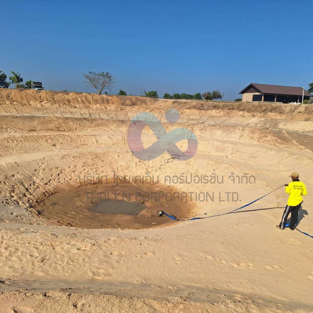 งานปูบ่อHDPE1mmบ่อเลข8
