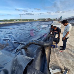 งานคลุมบ่อแก๊สชีวภาพHDPE2mm6