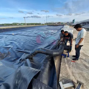 งานคลุมบ่อแก๊สชีวภาพHDPE2mm6