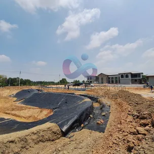 งานปูบ่อน้ำขนาดใหญ่HDPE1mm1