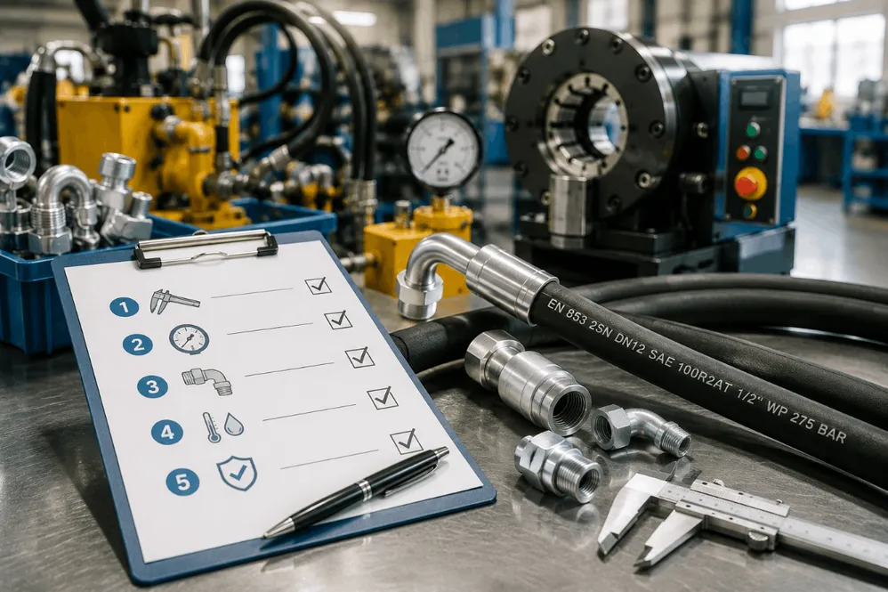 เช็กลิสต์ 5 สเปกสำคัญก่อนสั่งซื้อ สาย hydraulic hose ให้ตรงรุ่น ไม่เสียเวลาเปลี่ยนคืน