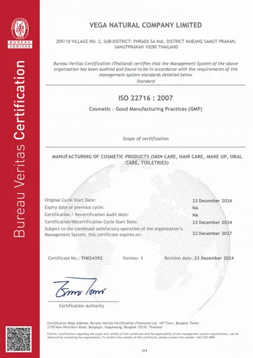 CERTIFICATETH024392-ISO22716FIRSTCERVEGANATURAL2