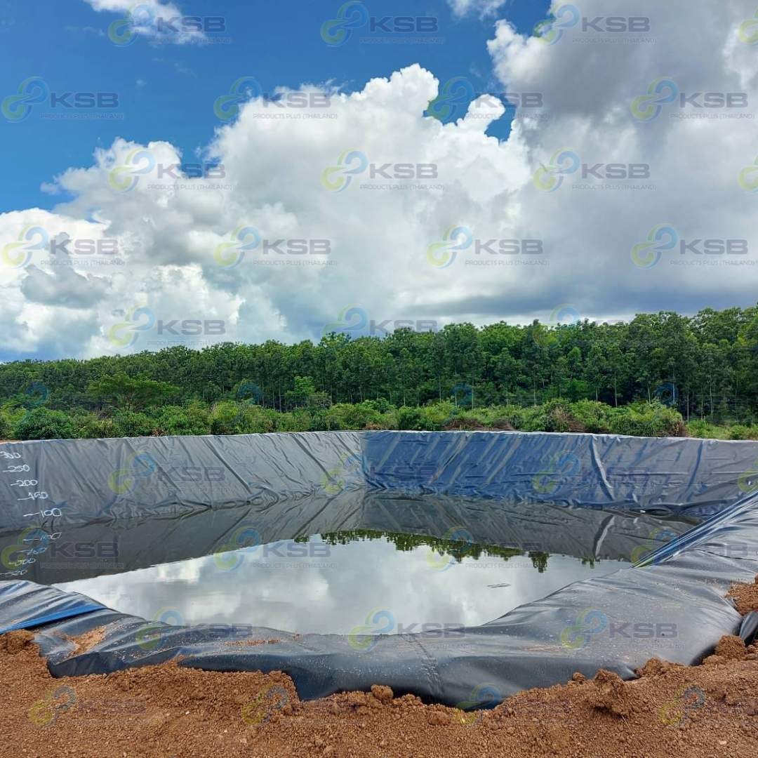งานปูบ่อตะกอนเคมีHDPE2mm3