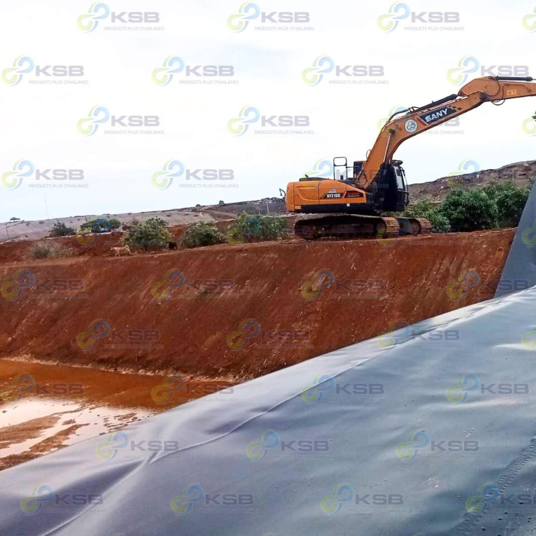 งานปูบ่อตะกอนเคมีHDPE2mm