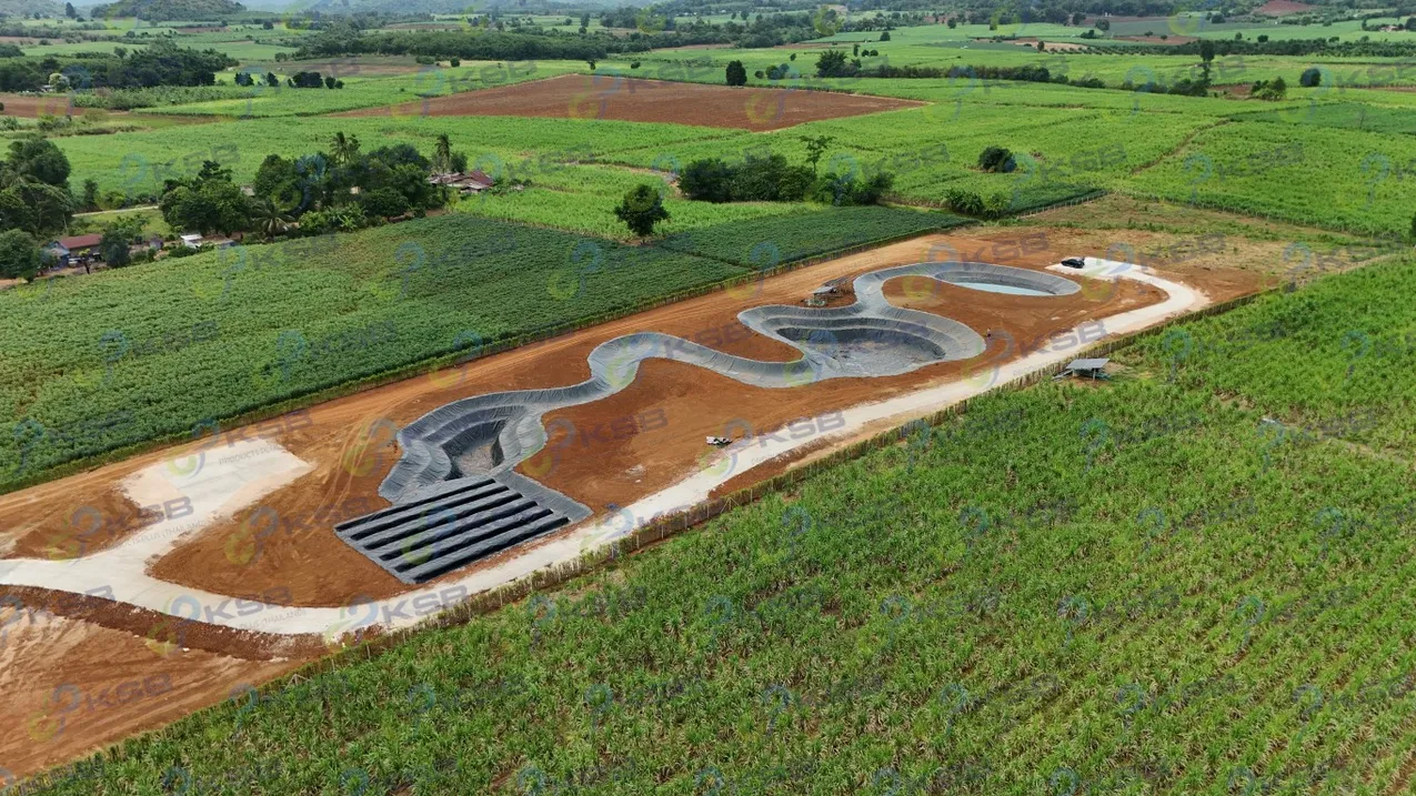 พลาสติกปูบ่อ HDPE Geomembrane ความหนา 0.75mm คลองไส้ไก่ ksbproduct