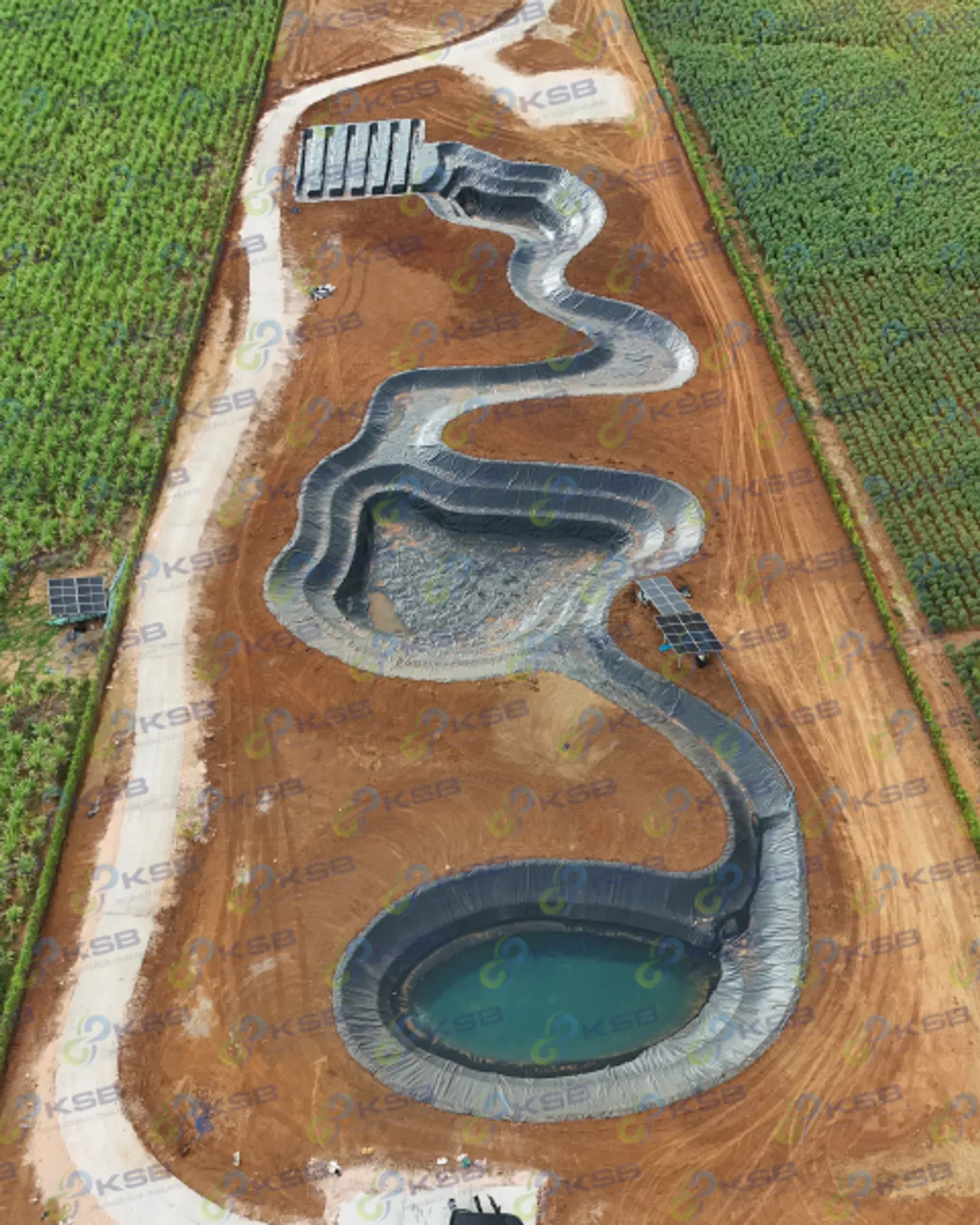 พลาสติกปูบ่อ HDPE Geomembrane ความหนา 0.75mm คลองไส้ไก่ ksbproduct