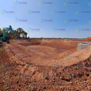 การเตรียมบ่อก่อนปูHDPE