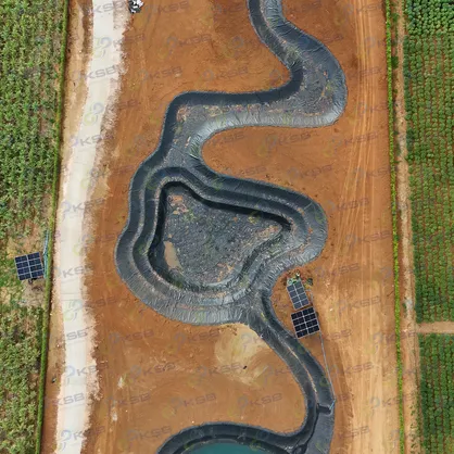 พลาสติกปูบ่อ HDPE Geomembrane ความหนา 0.75mm คลองไส้ไก่ ksbproduct G2