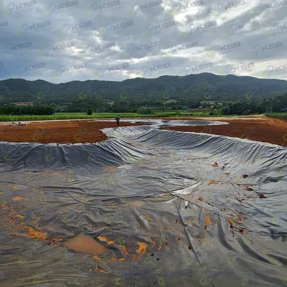 พลาสติกปูบ่อ HDPE Geomembrane ความหนา 0.75mm คลองไส้ไก่ ksbproduct G10