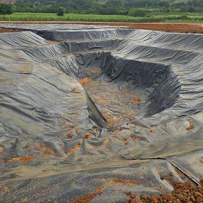 พลาสติกปูบ่อ HDPE Geomembrane ความหนา 0.75mm คลองไส้ไก่ ksbproduct G11