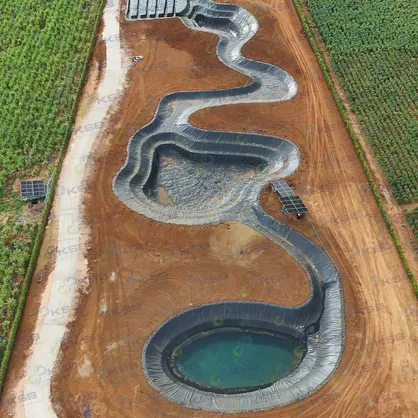 พลาสติกปูบ่อ HDPE Geomembrane ความหนา 0.75mm คลองไส้ไก่ ksbproduct G1