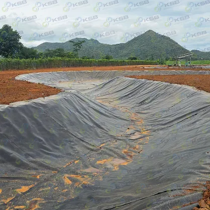 พลาสติกปูบ่อ HDPE Geomembrane ความหนา 0.75mm คลองไส้ไก่ ksbproduct G12