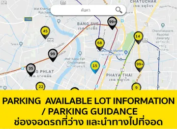 ช่องจอดรถที่ว่างและนำทางไปที่จอด