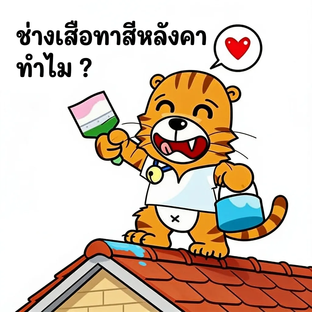 ช่างเสือทาสีหลังคาทำไม